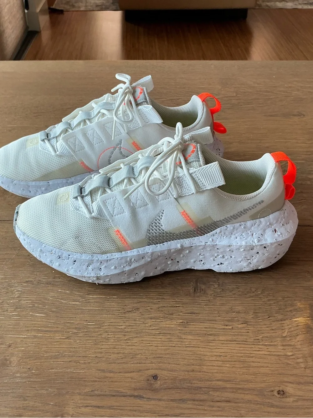 Nike White Mesh Sneaker Crater Impact CW2386-100, womens size 8